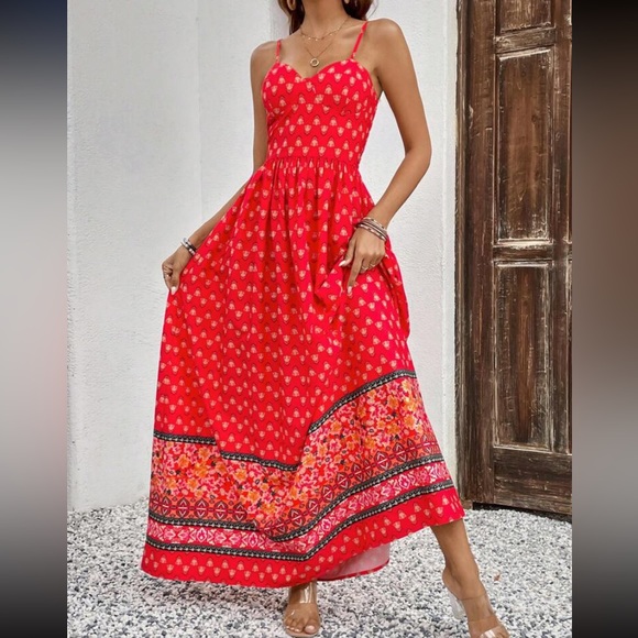 Boho floral print cami maxi dress - Picture 2 of 8